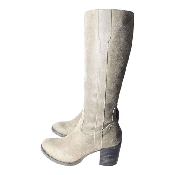 AQUA Zion Taupe Oiled Suede Knee High Boot Size 7.5M - Picture 2 of 10